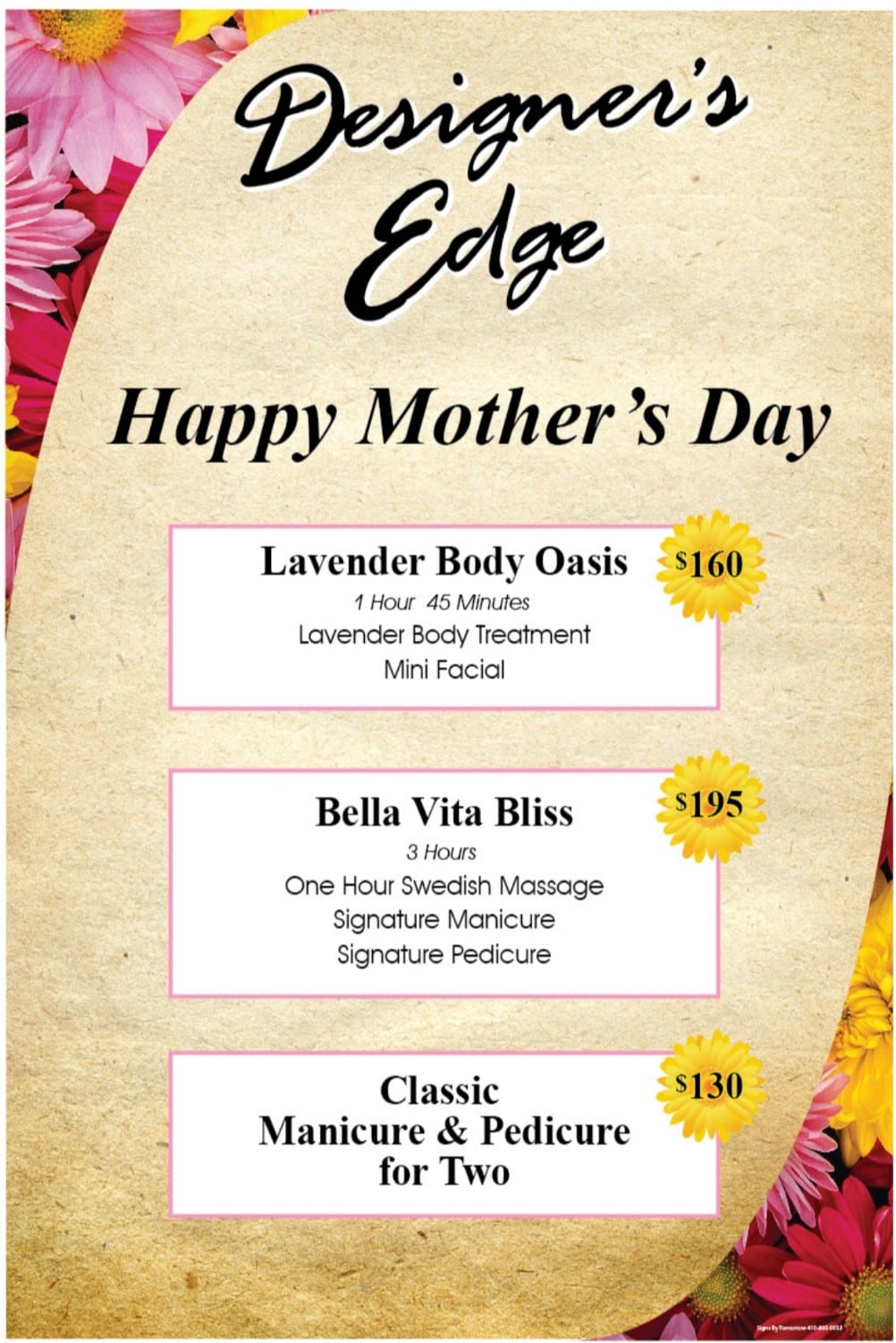 Mother's Day Special's! Designers Edge Hair Studio & Bella Vita